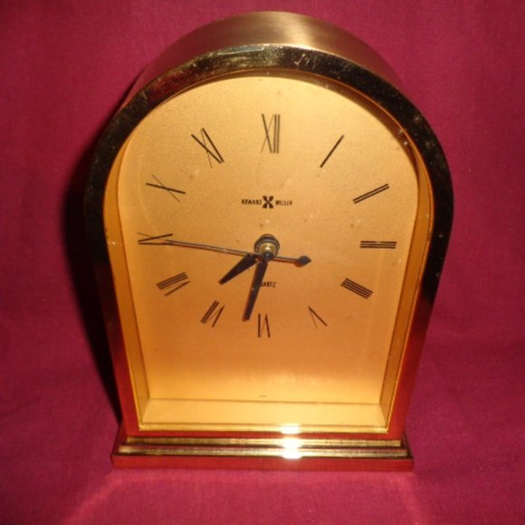 Howard Miller Quartz Mantle Clock, Gold Tone Metal Case, 8" Tall, New Movement - Picture 2 of 6